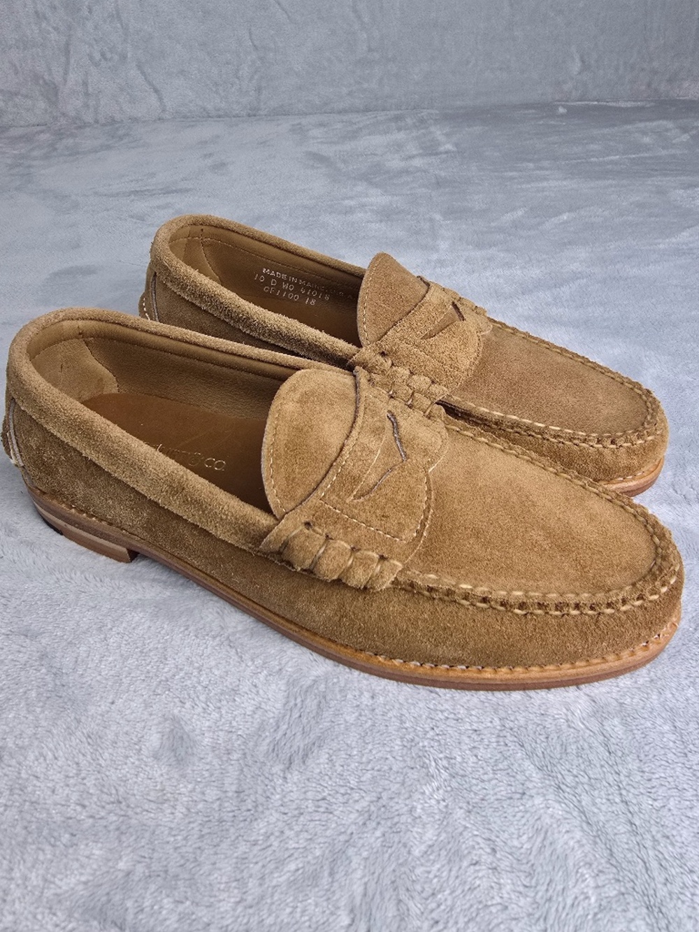Rancourt & Co. Suede Beefroll Penny Loafers Tan Men's 10D Made in Maine